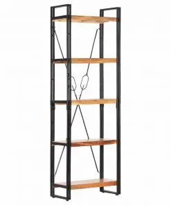 vidaXL 5-Tier Bookcase 60x30x180 cm Solid Acacia Wood