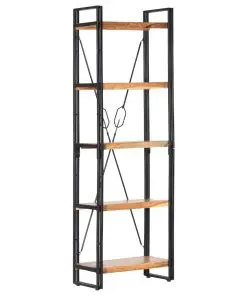 vidaXL 5-Tier Bookcase 60x30x180 cm Solid Acacia Wood