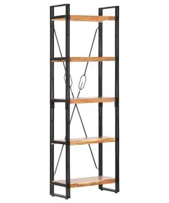 vidaXL 5-Tier Bookcase 60x30x180 cm Solid Acacia Wood
