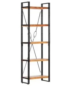 vidaXL 5-Tier Bookcase 60x30x180 cm Solid Acacia Wood