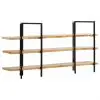 vidaXL 3-Tier Bookcase 160x31x80 cm Solid Mango Wood vidaXL 3-Tier Bookcase 160x31x80 cm Solid Mango Wood