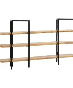 vidaXL 3-Tier Bookcase 160x31x80 cm Solid Mango Wood