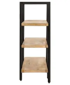 vidaXL 3-Tier Bookcase 160x31x80 cm Solid Mango Wood