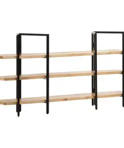 vidaXL 3-Tier Bookcase 160x31x80 cm Solid Mango Wood