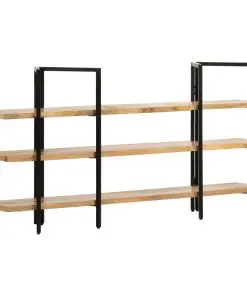 vidaXL 3-Tier Bookcase 160x31x80 cm Solid Mango Wood