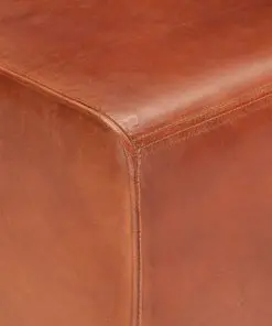 vidaXL Vintage Turnbock Bench with Handles Real Goat Leather