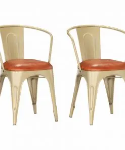 vidaXL Dining Chairs 2 pcs Brown Real Leather