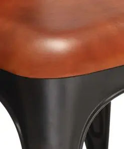 vidaXL Dining Chairs 2 pcs Brown Real Leather