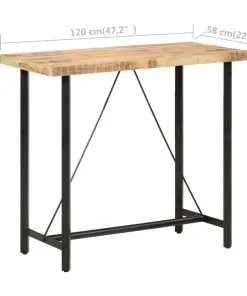 vidaXL Bar table 120x58x107 cm Rough Mango Wood