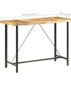 vidaXL Bar table 150x70x107 cm Rough Mango Wood
