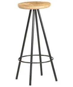 vidaXL Bar Stools 4 pcs Rough Mango Wood