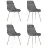 vidaXL Dining Chairs 4 pcs Black Faux Leather
