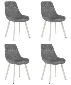 vidaXL Dining Chairs 4 pcs Black Faux Leather
