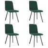 vidaXL Dining Chairs 4 pcs Green Velvet vidaXL Dining Chairs 4 pcs Green Velvet