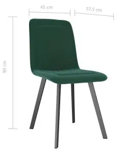 vidaXL Dining Chairs 4 pcs Green Velvet