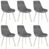 vidaXL Dining Chairs 6 pcs Black Faux Leather vidaXL Dining Chairs 6 pcs Black Faux Leather