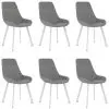 vidaXL Dining Chairs 6 pcs Light Grey Faux Leather vidaXL Dining Chairs 6 pcs Light Grey Faux Leather