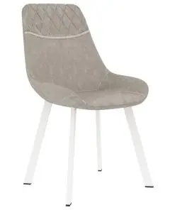 vidaXL Dining Chairs 6 pcs Light Grey Faux Leather