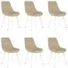 vidaXL Dining Chairs 6 pcs Cream Faux Leather