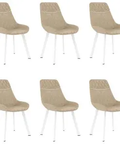 vidaXL Dining Chairs 6 pcs Cream Faux Leather