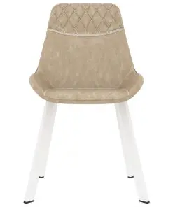 vidaXL Dining Chairs 6 pcs Cream Faux Leather