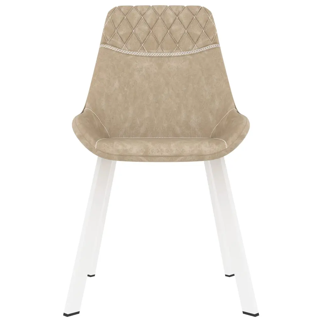 vidaXL Dining Chairs 6 pcs Cream Faux Leather