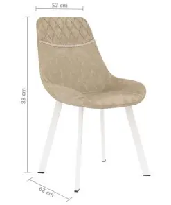vidaXL Dining Chairs 6 pcs Cream Faux Leather