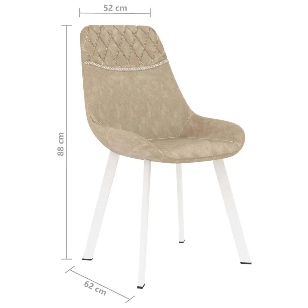 vidaXL Dining Chairs 6 pcs Cream Faux Leather