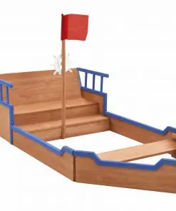 vidaXL Sandbox Pirate Ship Firwood 190×94.5×136 cm