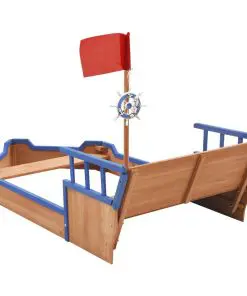 vidaXL Sandbox Pirate Ship Firwood 190×94.5×136 cm