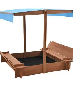 vidaXL Sandbox with Roof Firwood 122x120x123 cm