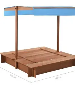 vidaXL Sandbox with Roof Firwood 122x120x123 cm