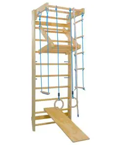 vidaXL Indoor Climbing Playset with Ladders Rings Slide Wood