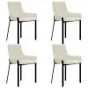 vidaXL Dining Chairs 4 pcs Cream Fabric
