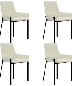 vidaXL Dining Chairs 4 pcs Cream Fabric