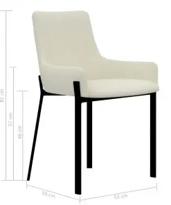 vidaXL Dining Chairs 4 pcs Cream Fabric
