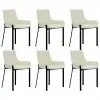 vidaXL Dining Chairs 6 pcs Cream Fabric