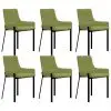 vidaXL Dining Chairs 6 pcs Green Fabric