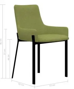 vidaXL Dining Chairs 6 pcs Green Fabric