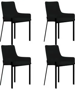 vidaXL Dining Chairs 4 pcs Black Fabric