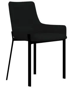 vidaXL Dining Chairs 4 pcs Black Fabric