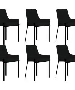 vidaXL Dining Chairs 6 pcs Black Fabric