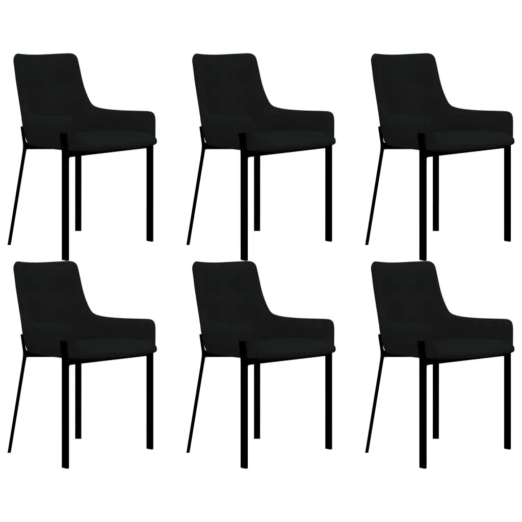 vidaXL Dining Chairs 6 pcs Black Fabric