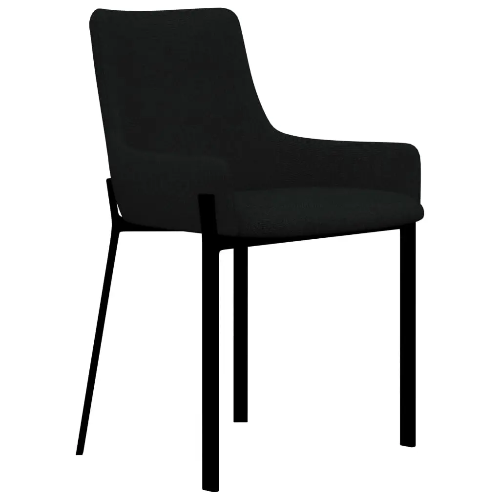 vidaXL Dining Chairs 6 pcs Black Fabric