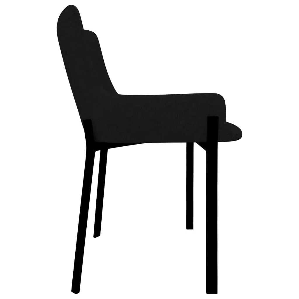 vidaXL Dining Chairs 6 pcs Black Fabric