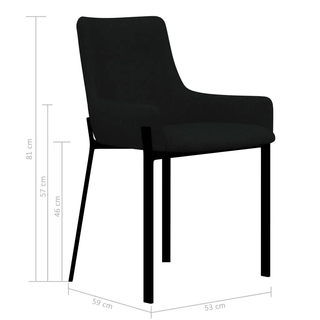 vidaXL Dining Chairs 6 pcs Black Fabric