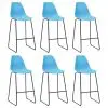 vidaXL Bar Chairs 6 pcs Blue Plastic