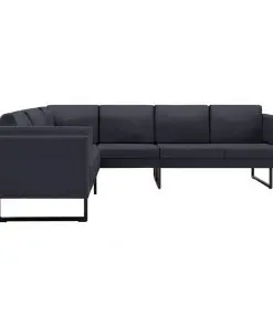 vidaXL Corner Sofa Dark Grey Fabric