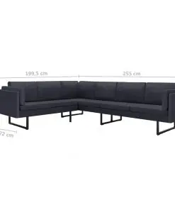 vidaXL Corner Sofa Dark Grey Fabric