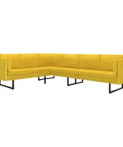 vidaXL Corner Sofa Yellow Fabric